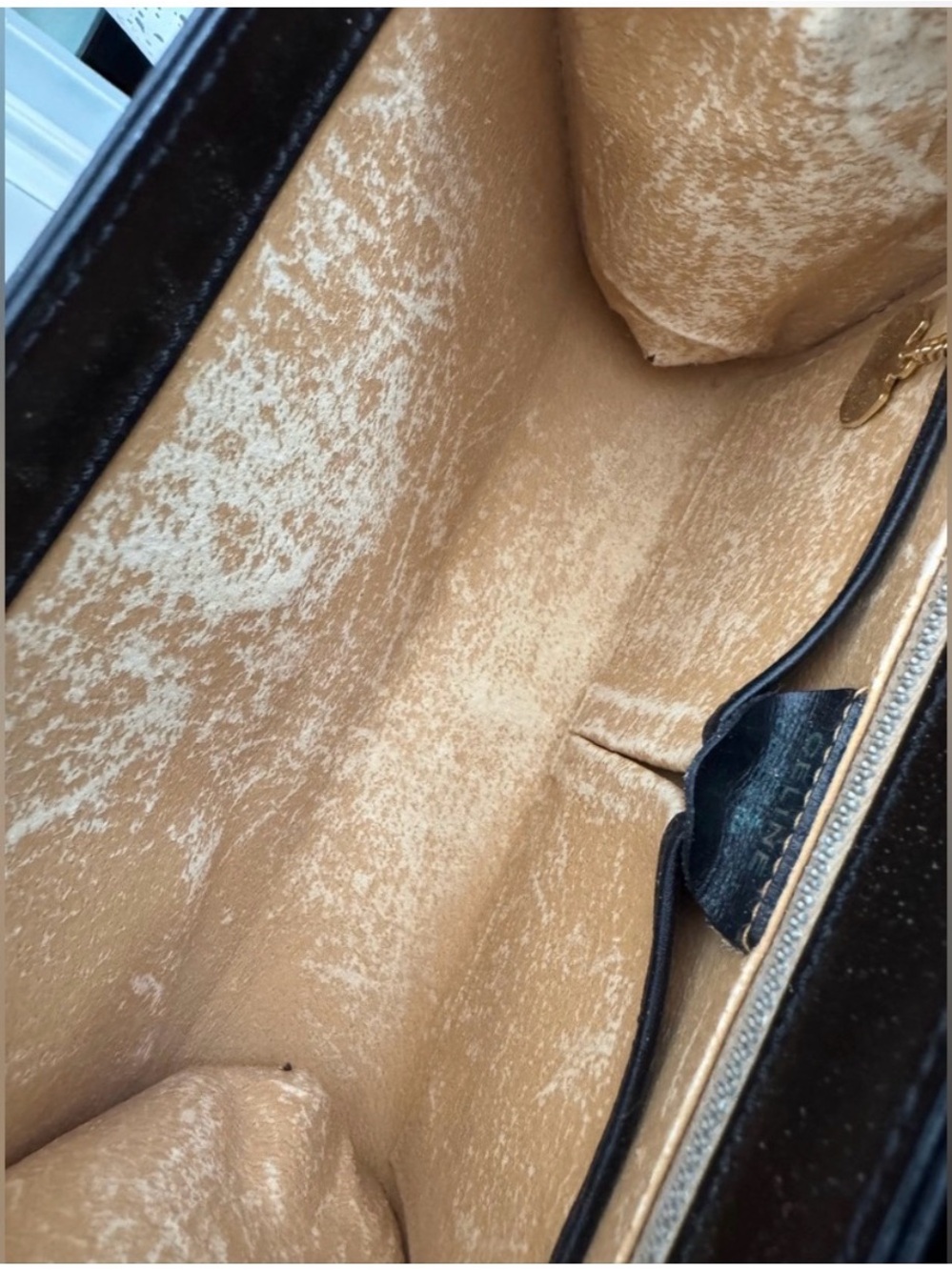 Vintage Celine Black Leather Crossbody Bag with Horse Bit Gold Ring Accent - Picture 4 of 6